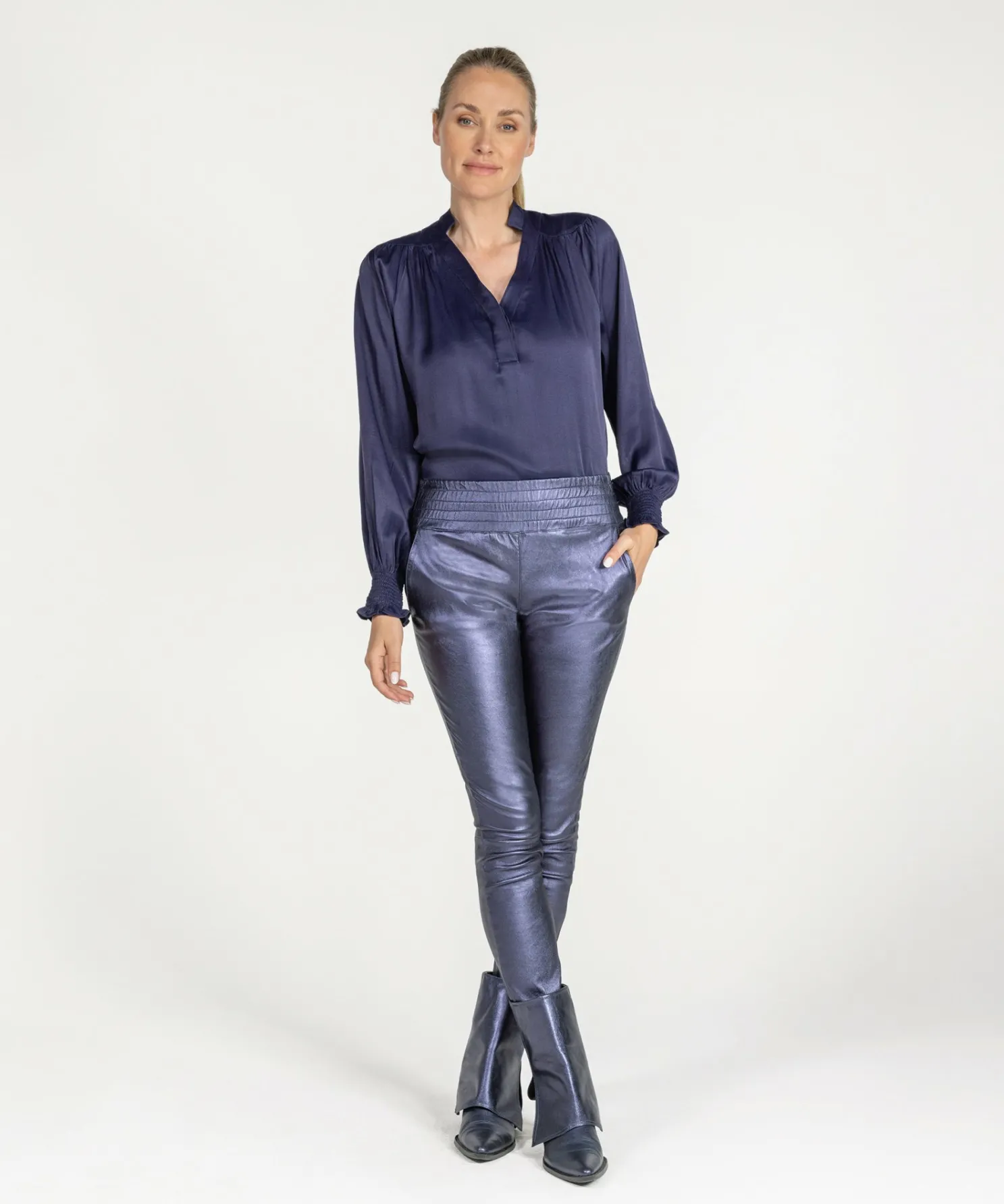 IBANA Asa Metallic Marine Blue- Zwangerschap Stijlen