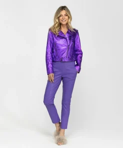 IBANA Blake Metallic Violet- Leren Jassen