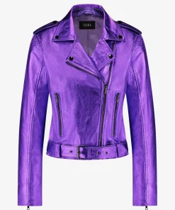 IBANA Blake Metallic Violet- Leren Jassen