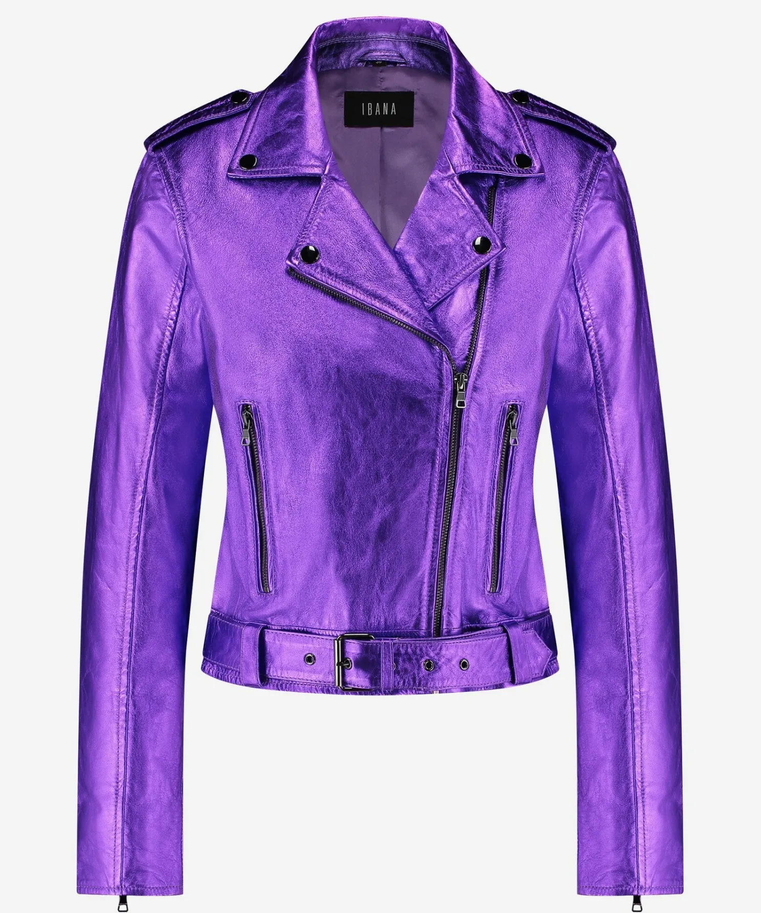 IBANA Blake Metallic Violet- Leren Jassen