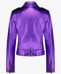 IBANA Blake Metallic Violet- Leren Jassen