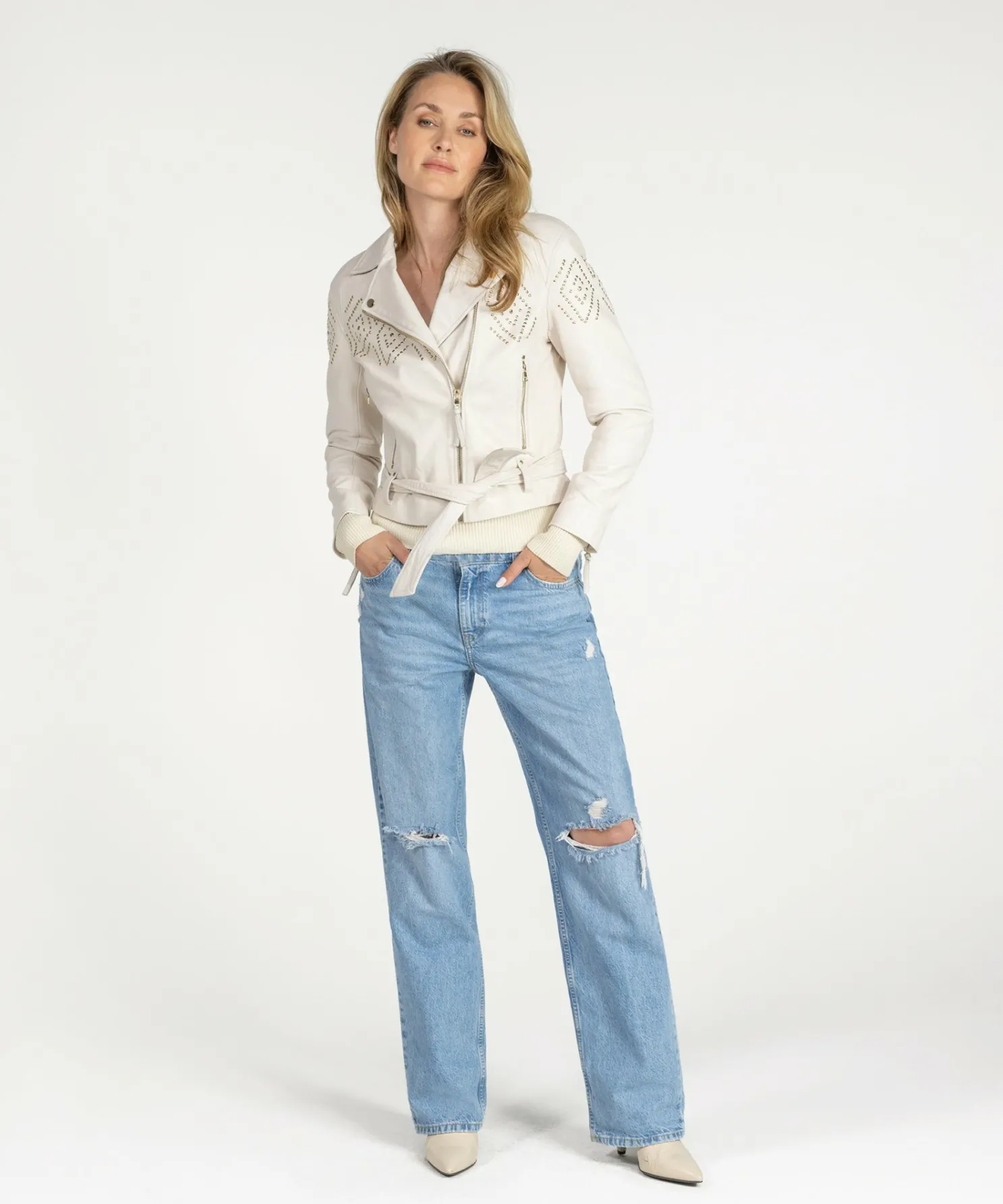 IBANA Blinn Creamy White- Leren Jassen