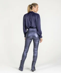 IBANA Colette Metallic Marine Blue- Mid Waist
