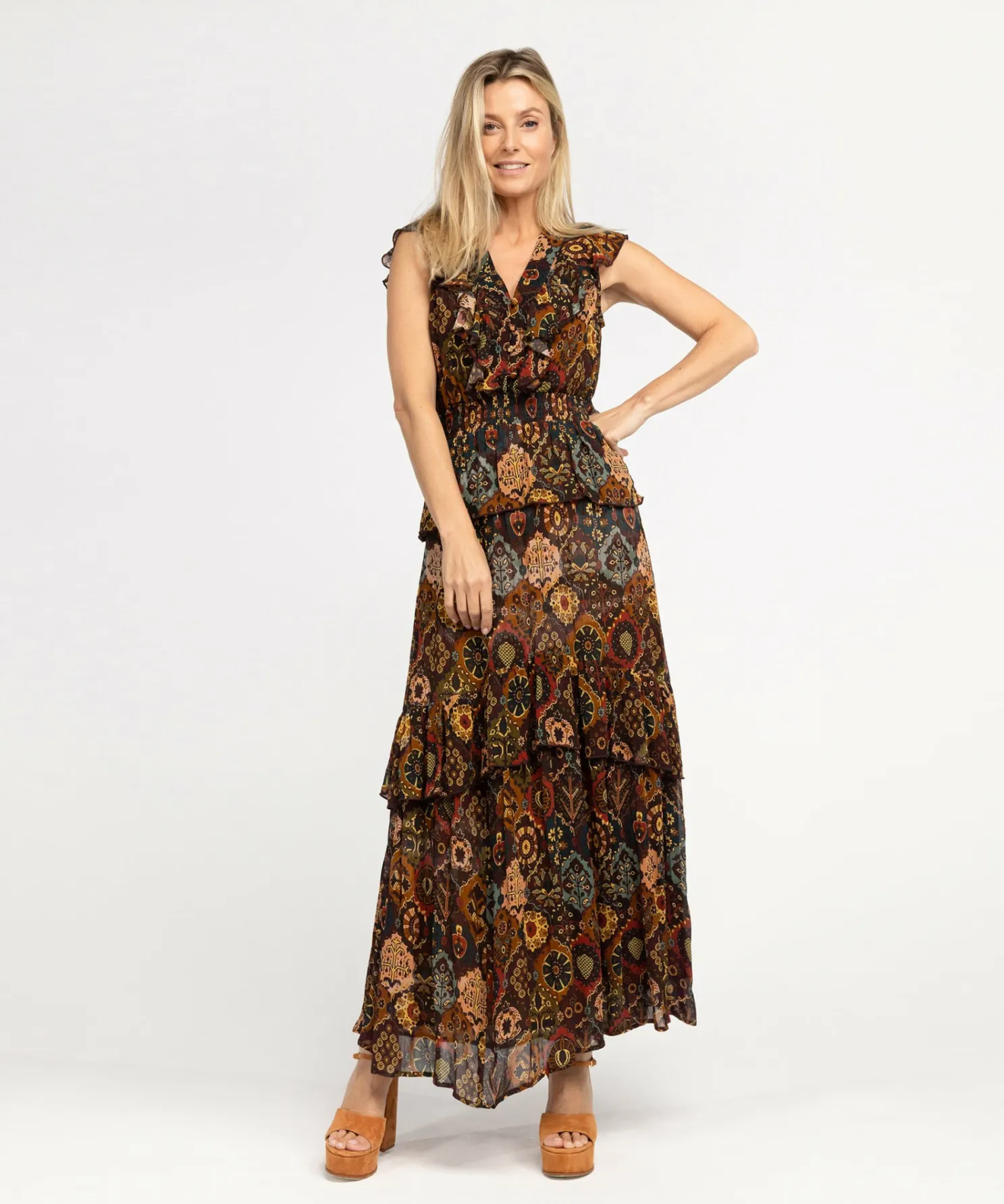 IBANA Damine Print Patch- Midi Jurken