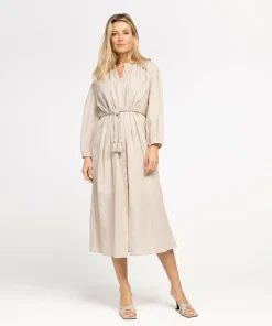 IBANA Donte Almond White- Midi Jurken