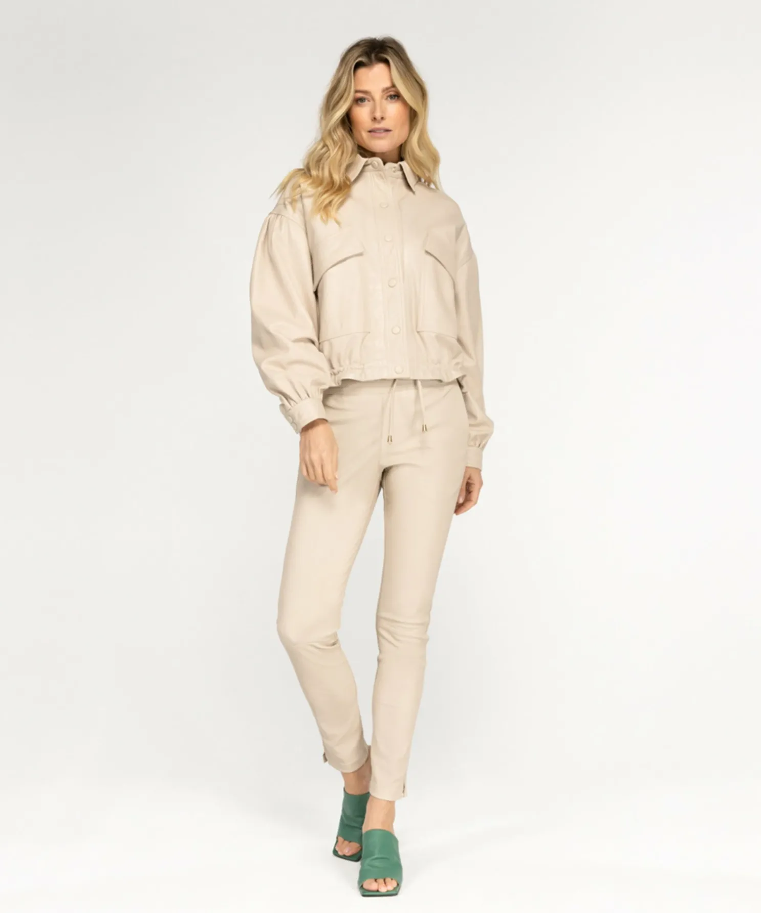 IBANA Jarel Almond White- Leren Jassen