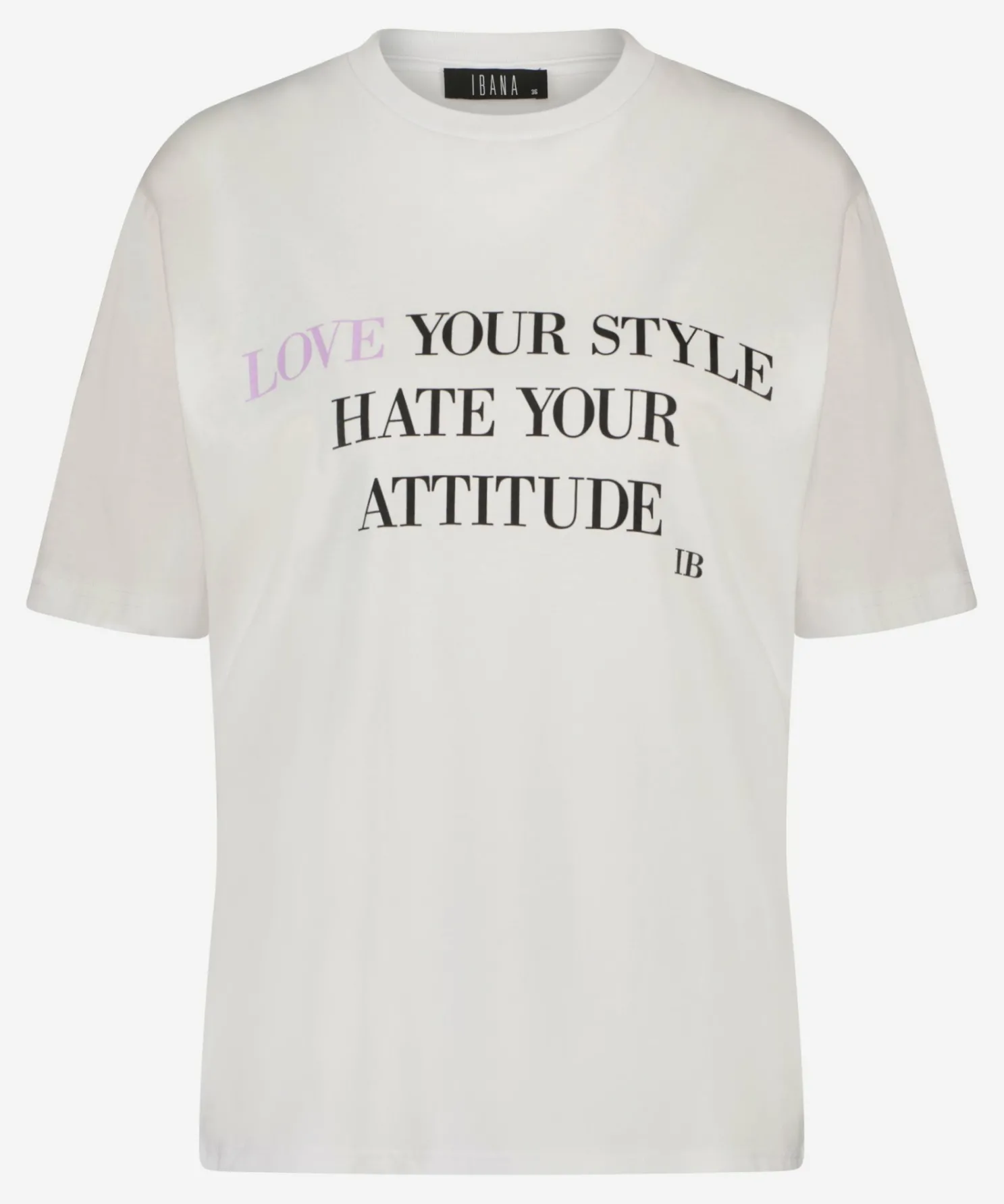IBANA Tee Attitude Antique White With Wild Rosse- Tops