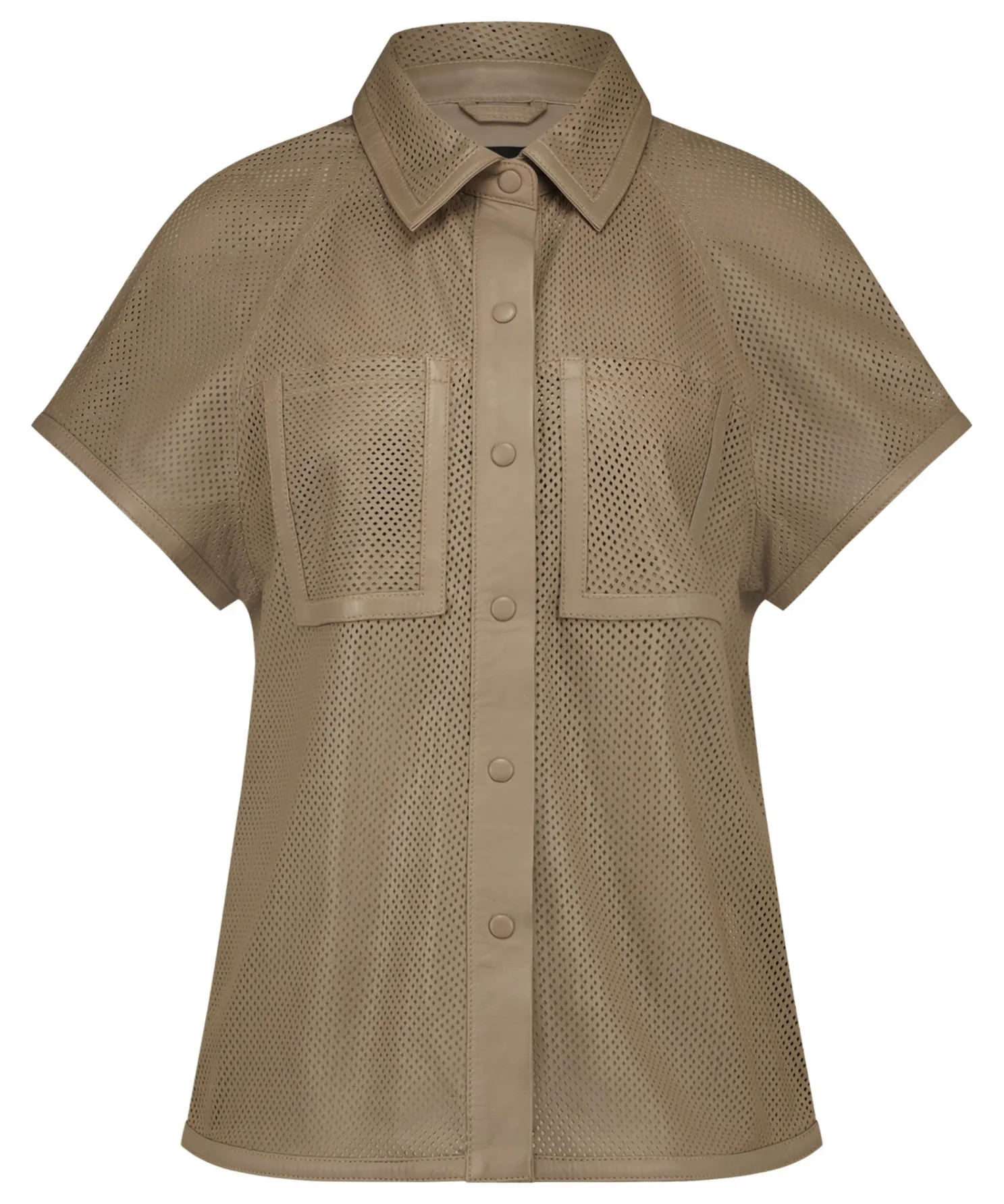 IBANA Tova Taupe- Leren Tops & Blouses